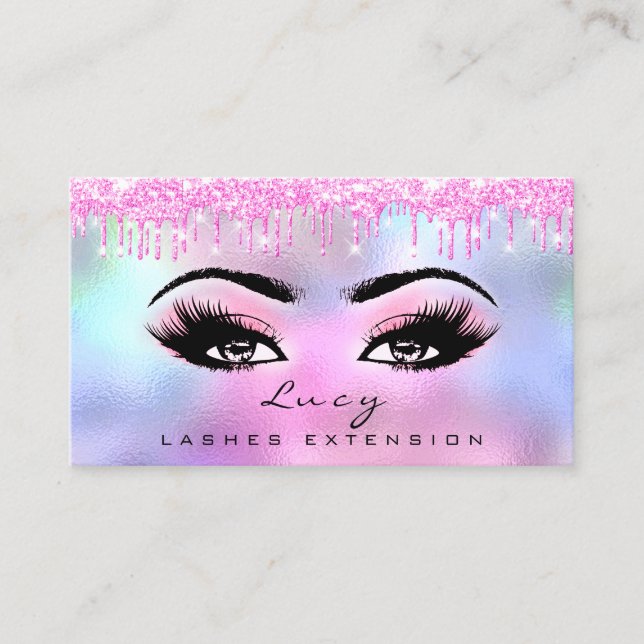 Carte De Visite Maquillage Eyebrow cheveux Eyelash Parties scintil (Devant)