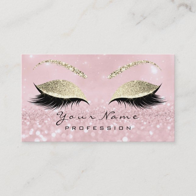 Carte De Visite Maquillage Eyebrow Eyes Lashes Parties scintillant (Devant)