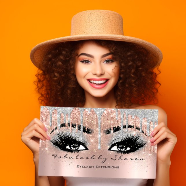 Carte De Visite Maquillage Eyebrow Lash Parties scintillant Driver (Unlock the potential of your brand with the Makeup Eyebrow Lash Glitter Drip Gray Silver Skin )
