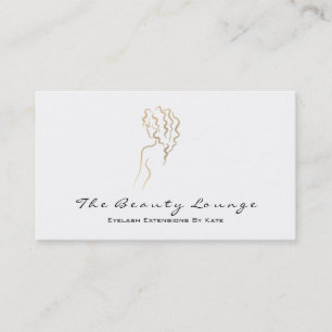 Carte De Visite Maquillage Eyebrow Lashes Logo Gold White SPA Well