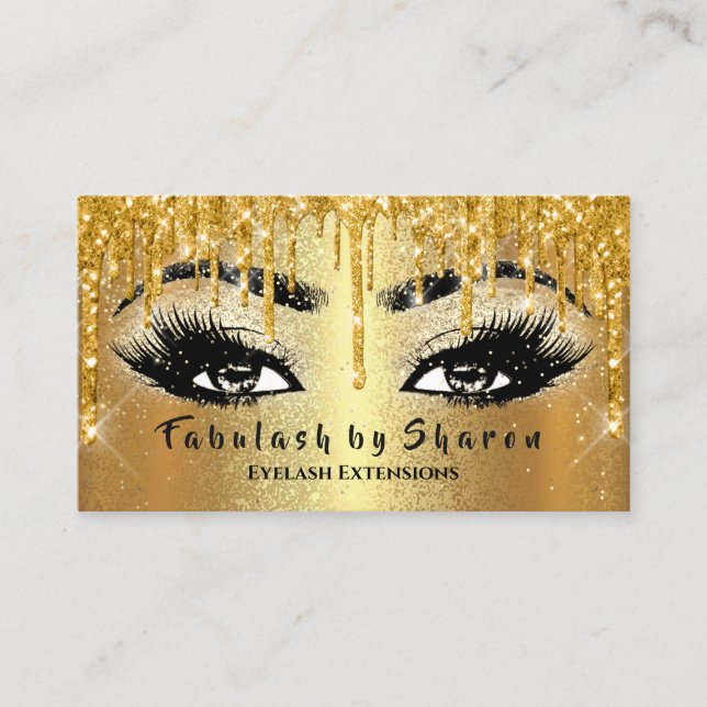 Carte De Visite Maquillage Eyebrow Lashes Parties scintillant Drif (Devant)