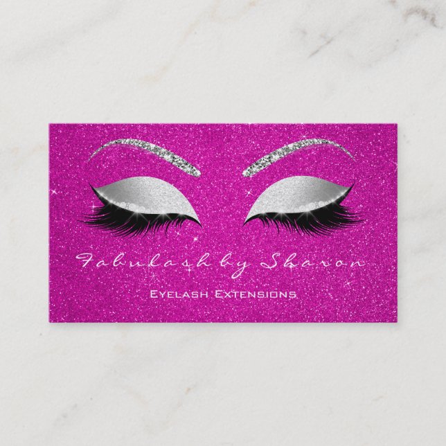 Carte De Visite Maquillage Eyebrow Lashes Parties scintillant Silv (Devant)