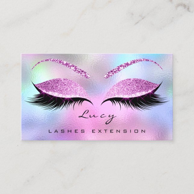 Carte De Visite Maquillage Eyebrow Nom Lash Parties scintillant ro (Devant)