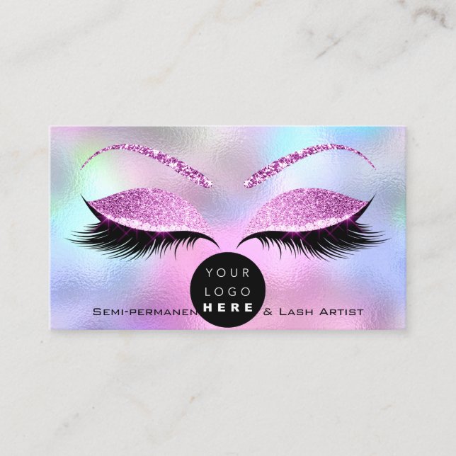 Carte De Visite Maquillage Eyebrow Nom Lash Parties scintillant Sh (Devant)