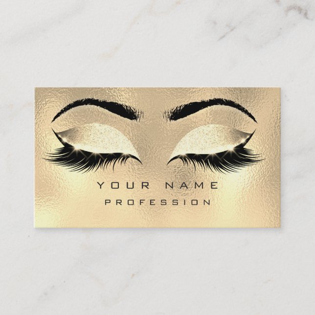 Carte De Visite Maquillage Eyebrows Lashes Parties scintillant Mét (Devant)