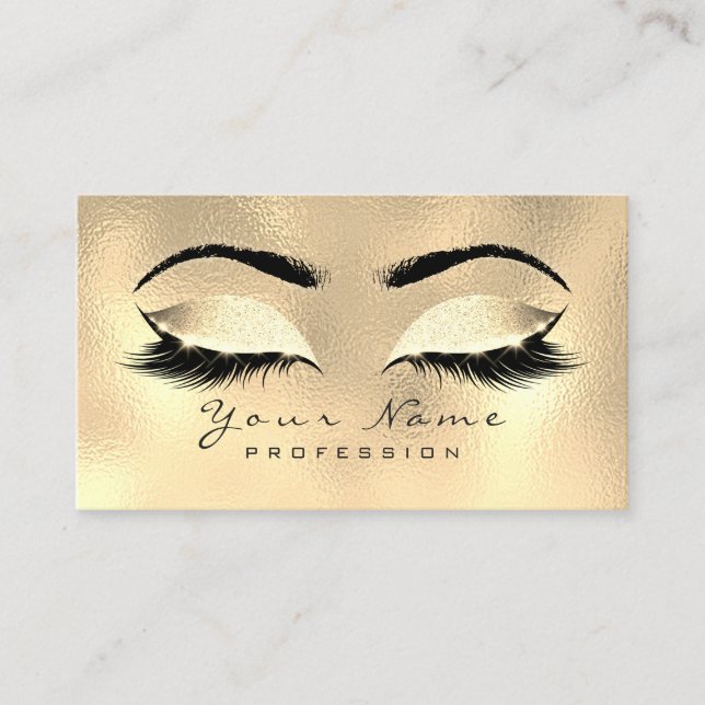 Carte De Visite Maquillage Eyebrows Lashes Parties scintillant mét (Devant)