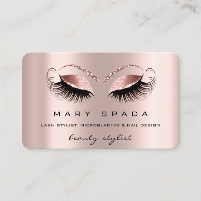 Carte De Visite Maquillage Eyebrows Lashes Rose Browns Beauté (Devant)