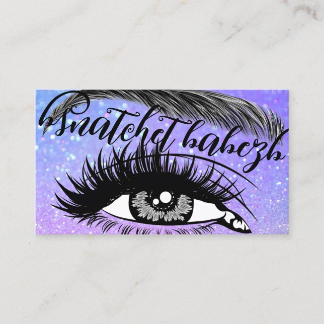Carte De Visite Maquillage Eyelash Brows Logo QRCode Holographique (Devant)