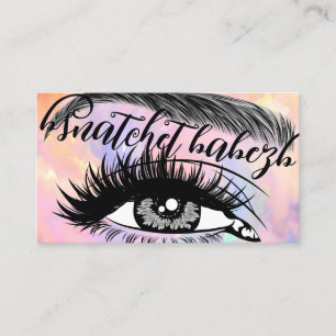 Carte De Visite Maquillage Eyelash Brows QRCode Logo rose