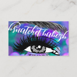 Carte De Visite Maquillage Eyelash Broyage Code QR Purple