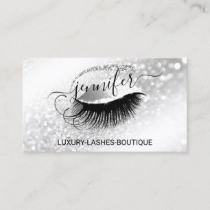 Carte De Visite Maquillage Eyelash Code QR Logo Parties scintillan