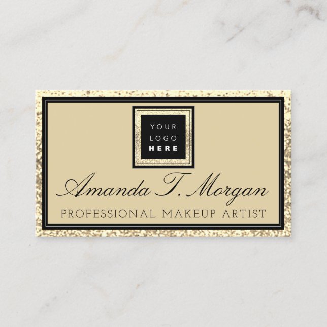 Carte De Visite Maquillage Eyelash Event Planner Logo Gold Modern (Devant)