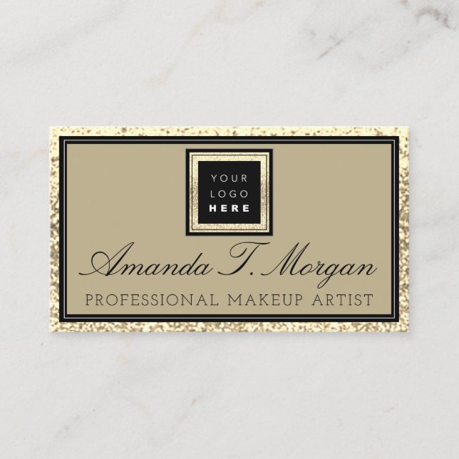 Carte De Visite Maquillage Eyelash Event Planner Logo Gold Royal (Devant)