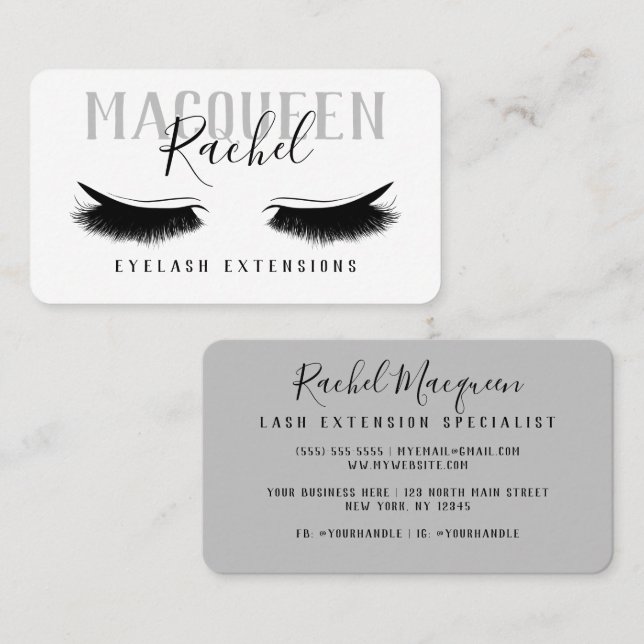 Carte De Visite Maquillage Eyelash Parties scintillant Eyeshadow (Devant / Derrière)