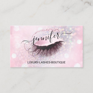 Carte De Visite Maquillage Eyelash QR Code Parties scintillant ros