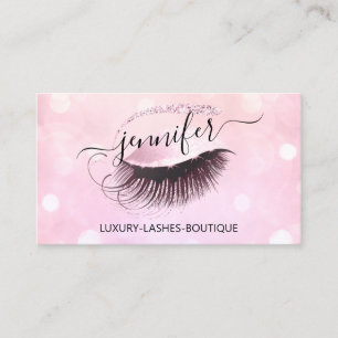 Carte De Visite Maquillage Eyelash QR Code Parties scintillant ros