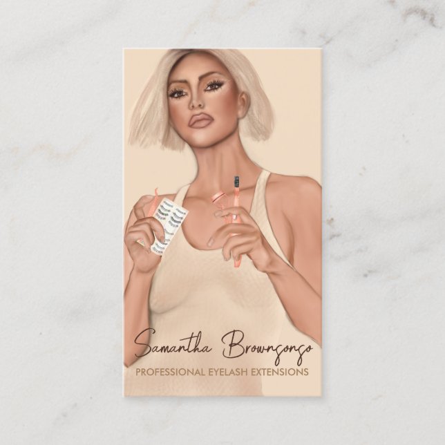 Carte De Visite Maquillage Eyelash Tweep Brown beige (Devant)