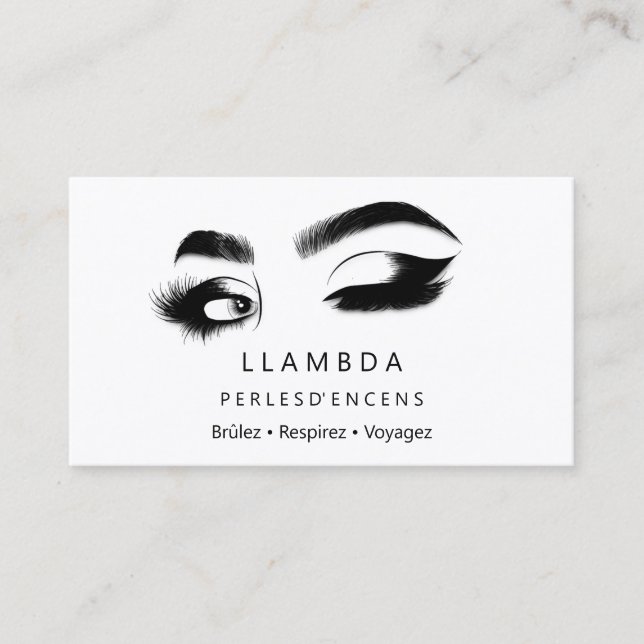 Carte De Visite Maquillage Eyelashes Brosses Logo minimal White Go (Devant)