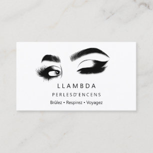 Carte De Visite Maquillage Eyelashes Brows Minimal Logo White    G