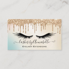 Carte De Visite Maquillage EyeLashes Parties scintillant d'or étin