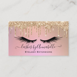 Carte De Visite Maquillage EyeLashes Parties scintillant d'or étin