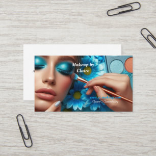 Carte De Visite Maquillage Glamour Ombre à Paupières Bleue