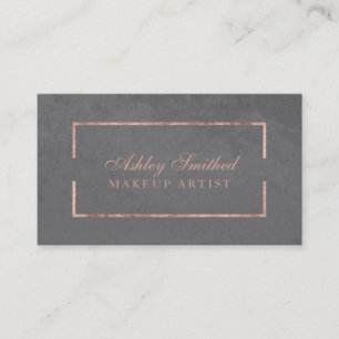 Carte De Visite Maquillage gris de ciment de faux de cadre rose