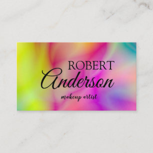 Carte De Visite Maquillage holographique moderne unicorn arc-en-ci