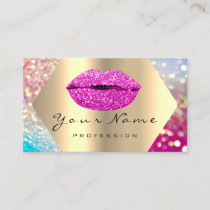 Carte De Visite Maquillage Kiss LIPS rose LUX Holographie