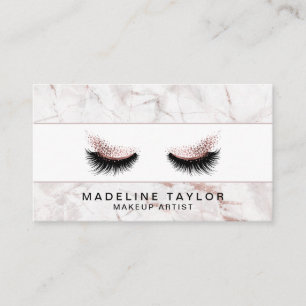 Carte De Visite Maquillage Long Lashes Parties scintillant Rose Go