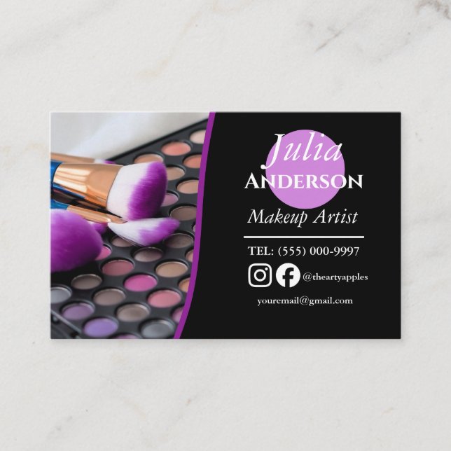 Carte De Visite maquillage moderne Artiste MUA photo petite entrep (Devant)