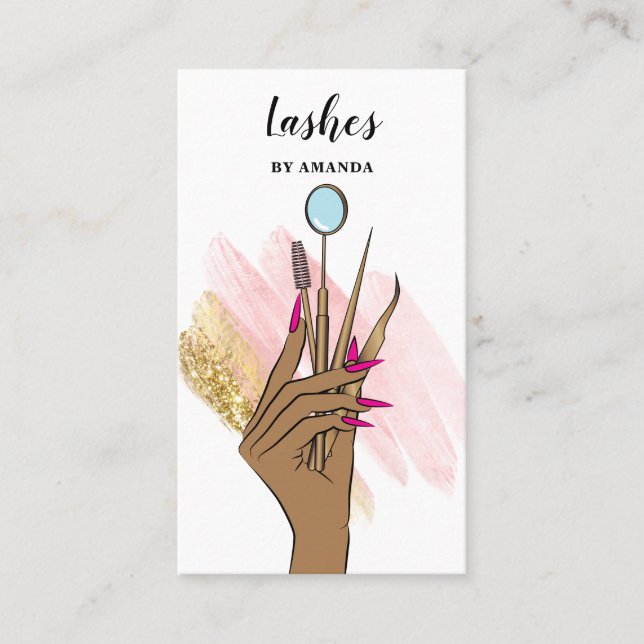 Carte De Visite Maquillage moderne Eyebrow Eyes Lashes Girls (Devant)