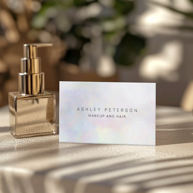 Carte De Visite Maquillage moderne nacre nacre irisé holographique (Makeup modern nacre pearl iridescent holographic business card)