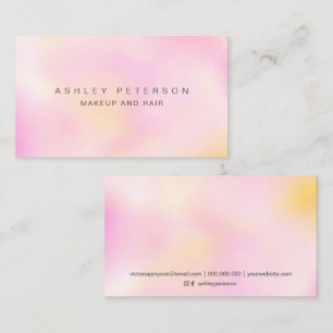 Carte De Visite Maquillage moderne rose perle iridescente holograp