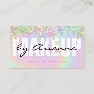 Carte De Visite Maquillage MUA Artiste Holographique Arc-en-ciel P