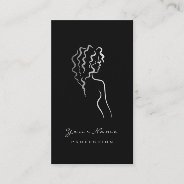 Carte De Visite Maquillage Oeil sourcil Lashes Black Logo Gray Gla (Devant)