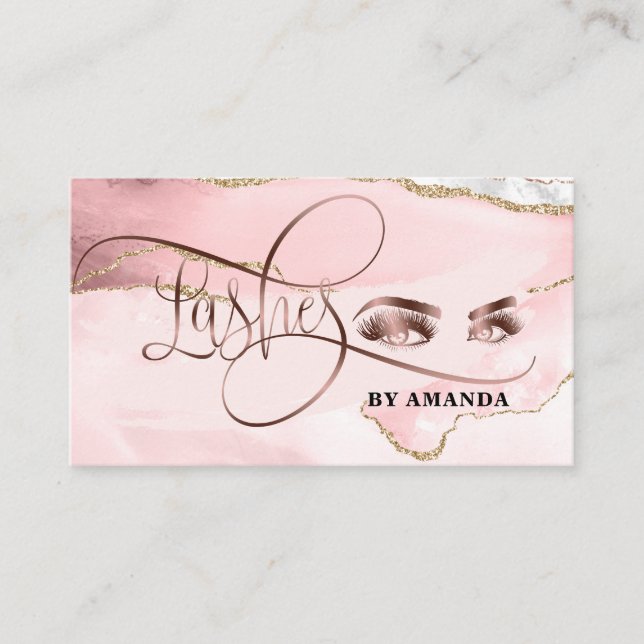 Carte De Visite Maquillage Oeil sourcils Lésions Rose Agitation (Devant)