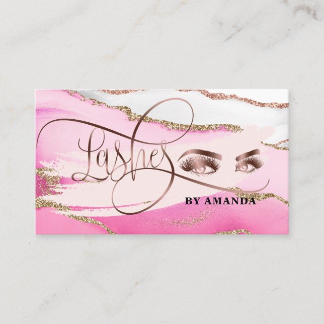Carte De Visite Maquillage Oeil sourcils Lésions Rose Agitation (Devant)