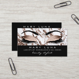 Carte De Visite Maquillage Oyébros Lashes Cuivre Or Marbre Molten