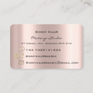 Carte De Visite Maquillage Oyebrows Lashes Rose rose Étincelle Ki