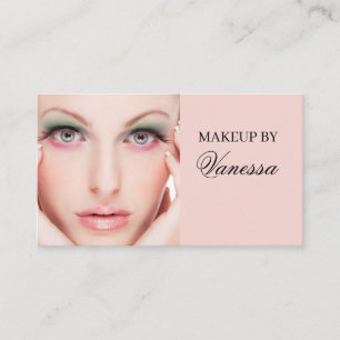 Carte De Visite Maquillage photo de script rose noir