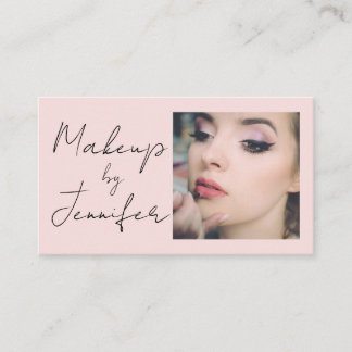 Carte De Visite Maquillage photo de script rose vif