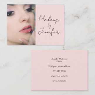 Carte De Visite Maquillage photo en noir rose