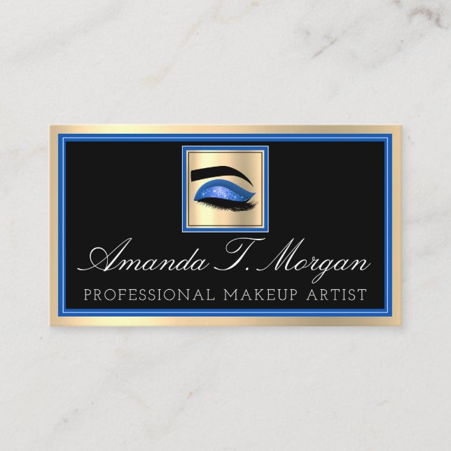 Carte De Visite Maquillage professionnel Artiste Gold Eyelash Exte (Devant)
