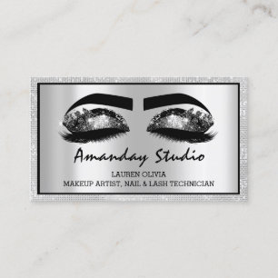 Carte De Visite Maquillage professionnel Eyelash Black Grey Nomina