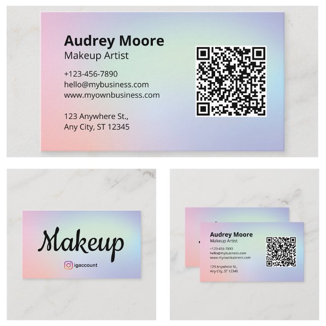 Carte De Visite Maquillage professionnel Modèle tendance Unique (Professional Templates Makeup Trendy Unique Business Card
)