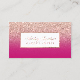 Carte De Visite Maquillage rose au néon d'ombre de parties
