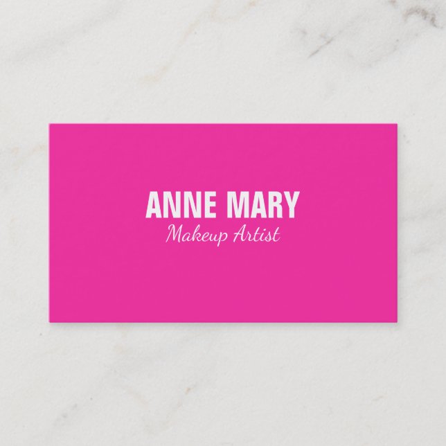 Carte De Visite Maquillage rose brillant Artiste Beauté Coiffeur S (Devant)