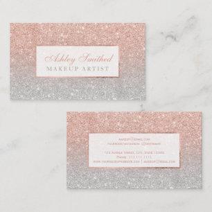 Carte De Visite Maquillage rose d'ombre d'argent de parties