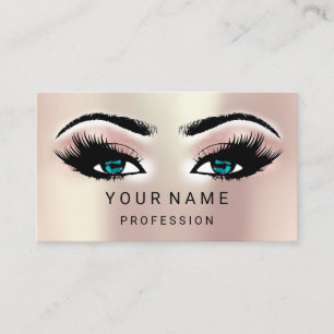 Carte De Visite Maquillage Rose fumé bleu minimum naturel